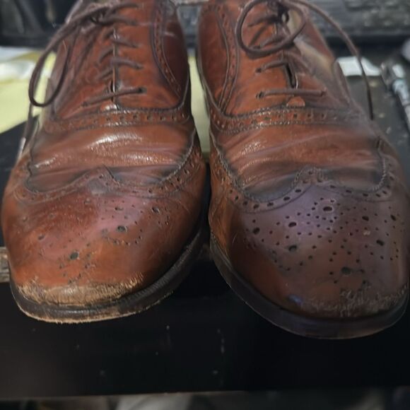 Salvatore Ferragamo VTG Cognac Wingtip Lace Up‎ Oxford Shoes Sz 8D main image 8